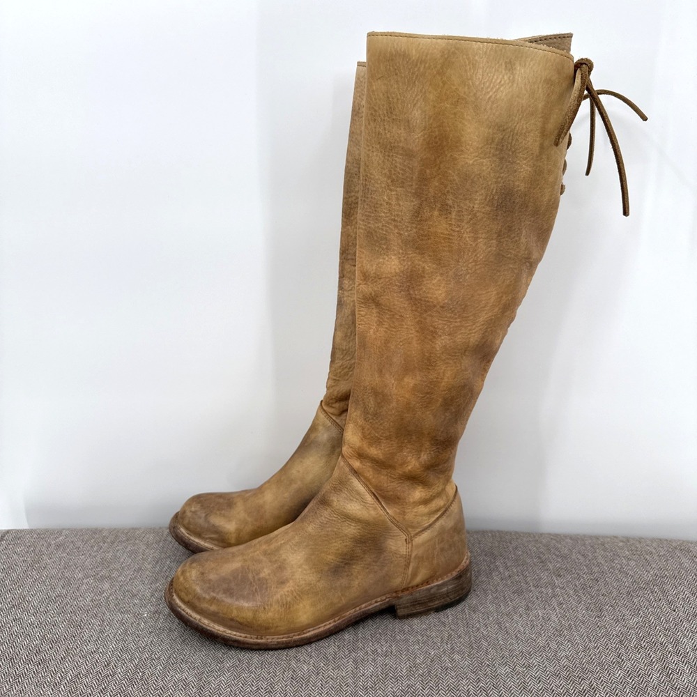 Bed Stu Womens Manchester Tall Leather Lace Up Boots Size 7.5 Boho Fesival